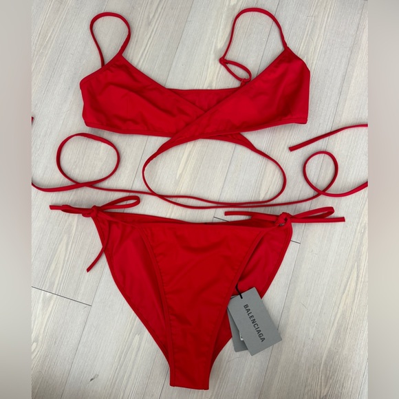 BALENCIAGA Wrap Tie-detailed stretch bikini FULL SET 2 BIKINI NWT - Picture 6 of 11